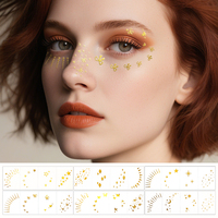 Tatouages temporaires étanches OEM ODM pour filles, tatouages visage scintillants pour femmes, taches dorées métalliques brillantes pour femmes