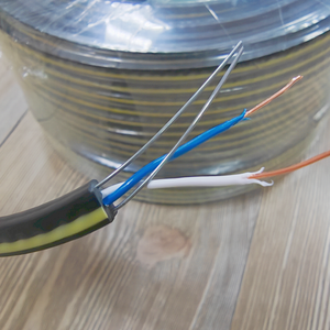 <span class=keywords><strong>Cable</strong></span> de teléfono plano autosuficiente de 2 núcleos para antena exterior con <span class=keywords><strong>cable</strong></span> de caída de mensajero - Product Image 5