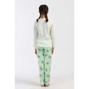 Conjunto de pijama con cuello y manga larga para niñas, forma ovalada (9-10/15-16) - Product Image 1