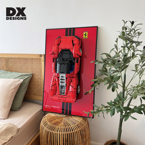 Marco de exhibición para modelo de coche, marco de exhibición para montaje en pared compatible con bloques de construcción de superdeportivos Lamborghini/Ferrari/Ford - Product Image 5