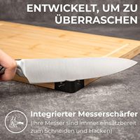 Bamboe snijplank met scherper, duurzaam, extra groot, dik, houten keuken snijplank