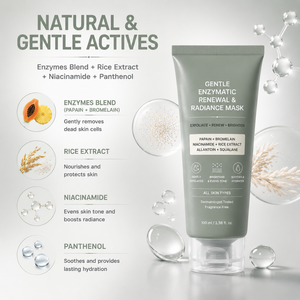 Crème <span class=keywords><strong>Masque</strong></span> <span class=keywords><strong>Visage</strong></span> Éclat Doux <span class=keywords><strong>Hydratant</strong></span> Éclaircissant Adoucissant aux Herbes, Niacinamide et Extrait de Riz pour une Renouvellement Enzymatique - Product Image 3