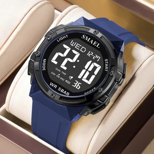 Montre numérique sportive SMAEL 8112 Chrono en plastique, lumineuse, étanche, tendance, colorée, avec alarme et bracelet en silicone - Product Image 1