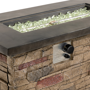 50000BTU Eco-Friendly Indoor/Outdoor Modern MGO <b>Fire</b> Bowl Table Rectangle Propane Gas <b>Fire</b> <b>Pit</b> for Patio and Garden Parties - Product Image 2