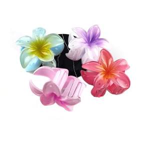 Lot de 6 pinces à cheveux fleur de 4 cm, accessoires colorés pour femme et fille, idéal pour l'été et la plage, avec emballage cadeau - Product Image 3