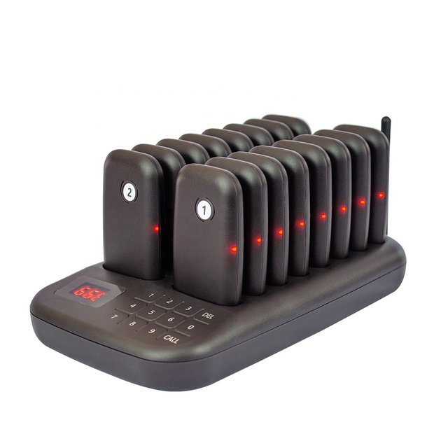 Cafe Queue Waiter Calling 1 Base 20 Beepers Vibrating Waterproof Buzzers Wireless Coaster Paging System Call Pager Restaurant