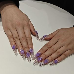 Накладные ногти Muhaha Trend Design с эффектным блеском и 3D-гравировкой - Product Image 5