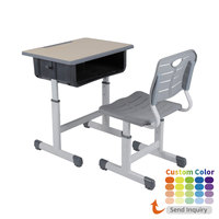 Meubles de classe bon marché, table et chaise ergonomiques pour étudiants, bureau réglable en hauteur avec tiroirs pour les écoles primaires et secondaires