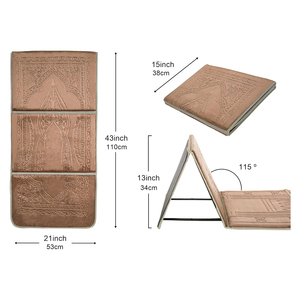 Vente en gros de mini tapis de prière musulman de voyage portable pliable pochette personnalisée lavable en nylon coussiné polyester - Product Image 3