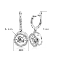 Boucles d'oreilles pendantes créoles en argent sterling 925 pour femme, avec moissanite scintillante, bijoux de mode pour le quotidien et les mariages