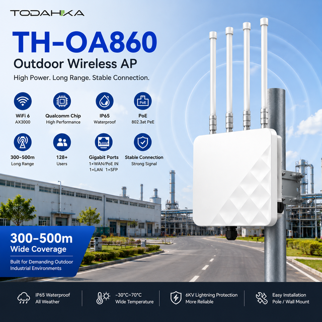 3000Mbps Outdoor Wireless Access Point WiFi 6 Long Range 500M IP65 Dual Band AP