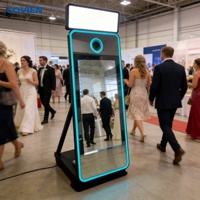 Miroir Photobooth Numérique Magique pour Selfie 70 Pouces avec Écran Tactile 43 Pouces et 32 Pouces, Cabine Photo Instantanée DSLR