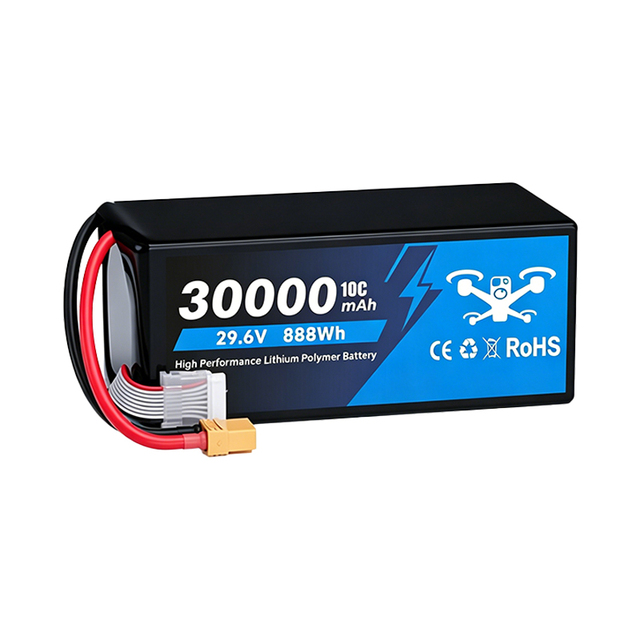 8s 29.6v 30Ah/40Ah/60Ah Ultra Long Endurance Drone Battery Semi-Solid State with 350Wh/kg High Energy Density for Industrial UAV