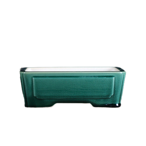 Maceta Rectangular de Cerámica para Bonsái, Maceta Verde Esmaltada Estilo Chino - Product Image 5