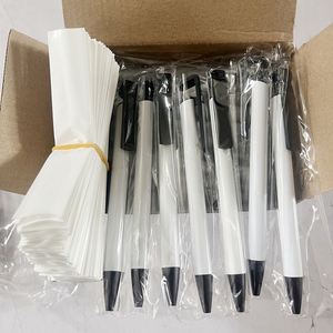 ปากกาลูกลื่นโลหะสีขาวแบบขายส่ง พร้อมห่อฟิล์มหด สำหรับพิมพ์ลายแบบซับลิเมชั่นตามสั่ง - Product Image 2