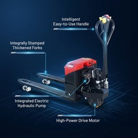 Transpalette Électrique Complet 2 Tonnes 550mm, Chariot Élévateur Hydraulique à Conduite à Pied, Économiseur de Main-d'œuvre, Rechargeable sur Batterie pour Restaurant