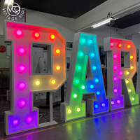 Lettres lumineuses LED RGB personnalisées de 4 pieds avec ampoules pour enseignes de magasins commerciaux
