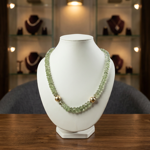 Collier élégant en perles de cristal vert pour femme, plaqué or, style vintage, pièce de mode pour anniversaire - Product Image 4
