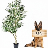 Arbre d'olivier artificiel en vrac, feuilles en soie, tronc en bois naturel, 75 pieds de haut, pour un aspect réaliste, intérieur/extérieur, mariage
