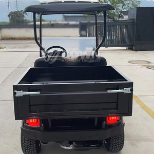 Black Electric Golf Cart With Rear Cargo <b>Box</b> <b>For</b> Farm Park Material Handling Transport - Product Image 6