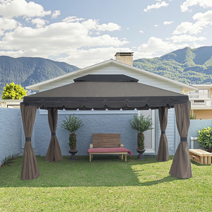 Gazebo en métal à cadre en alliage d'aluminium de luxe de taille personnalisée en <span class=keywords><strong>bois</strong></span> naturel traité sous pression pour voitures garages auvents carports - Product Image 1