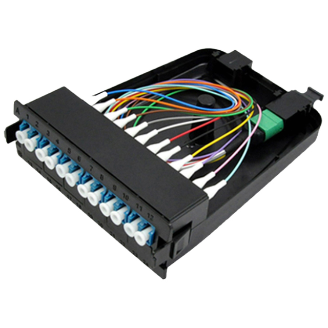 12 Core MPO MTP to LC Fiber Optic Cassette Module OM3 OM4 Multimode Fiber Patch Cassette for Data Center CE ROHS REACH Certified
