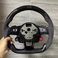 Volant de direction personnalisé en cuir semi-synthétique et fibre de carbone, accessoires de voiture pour VW Golf R 5 6 7 MK5 MK6 MK7 Gti Passat CC