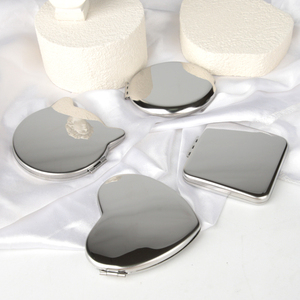 Xách tay hai mặt thanh lịch Vanity gương du lịch trang điểm mỹ phẩm gương 1X gấp kim loại Túi mỹ phẩm Vanity gương - Product Image 3