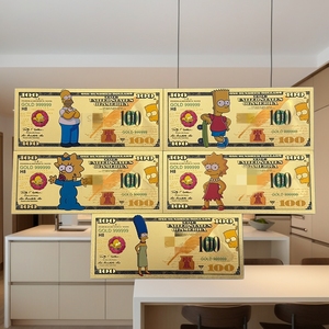 Nouvelle Banque de billets d'anime S-I-M-PSON plaquée or 2026 pour cadeaux - Product Image 1