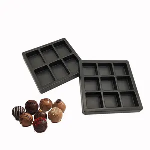 Plateau à bonbons en plastique personnalisé, 10 sachets, noir PS, plateau à chocolat