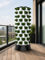 Système hydroponique en tour à 10 niveaux, jardinière verticale avec pompe pour la culture de légumes, herbes et micro-légumes en serre