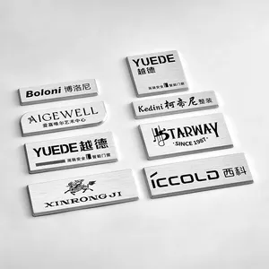 Custom Black Zinc Plated Stainless Steel Anodized Aluminum Blank Nameplate or Laser Engraved Name Plates