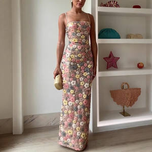 IHOOV décontracté taille naturelle <span class=keywords><strong>crayon</strong></span> col carré paillettes Maxi robe <span class=keywords><strong>Pastel</strong></span> imprimé fleuri jupe - Product Image 1