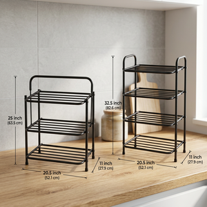High Quality Metal Four-Layer <b>Dish</b> and Bowl Kitchen Storage Rack-Adjustable Multifunctional Modern Design 45.72cm X 63.5cm - Product Image 2