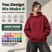 Hoodie Pria Kustom 360gsm Katun, Hoodie Pria Heavyweight, Pakaian Pria, Hoodie Polos Multi Warna