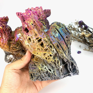 New arrivals handmade pha lê thủ công mỹ nghệ pha lê động vật khắc Hào Quang spialerite Cock Đối với trang trí nội thất - Product Image 4