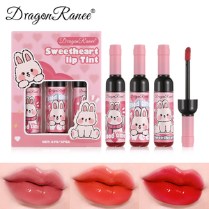 Dragon Ranee Set <span class=keywords><strong>di</strong></span> 3 Lucidalabbra a Forma <span class=keywords><strong>di</strong></span> Bottiglia <span class=keywords><strong>di</strong></span> Vino Rosso, Tinta <span class=keywords><strong>Labbra</strong></span> Non Appiccicosa, Idratante, Rossetto Liquido Cartoon - Product Image 1