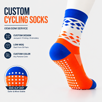 Chaussettes de cyclisme personnalisées OEM/ODM pour enfants, faible MOQ, processus Jacquard, logo personnalisé, antidérapantes, respirantes, évacuant l'humidité