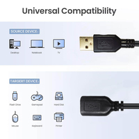 Câble de données USB universel personnalisé OEM Transmission de données Charge rapide USB 3.0 Extender 2 en 1 Câble de données pour ordinateur
