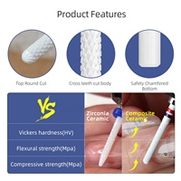 HYTOOS Embouts de ponceuse à ongles professionnels en céramique composite blanche, forme R, haute dureté, pour le nettoyage des cuticules et le retrait du gel et de l'acrylique