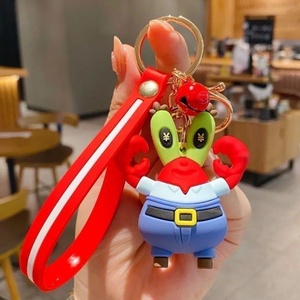 Llavero de PVC 3D de <span class=keywords><strong>Bob</strong></span> <span class=keywords><strong>Esponja</strong></span> y Patricio Estrella, diseño de dibujos animados, <span class=keywords><strong>kawaii</strong></span>, para coche, regalo para niños, figura colgante de goma, llavero de PVC de dibujos animados - Product Image 4