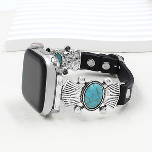 Correa de cuero con cierre metálico turquesa Upro para Apple Watch, compatible con Ultra 3/2, 49mm, 11, 10, 9, 8, 7. Correa vintage para reloj inteligente. - Product Image 5