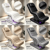 Table de massage électrique pour salon, 3 moteurs, fauteuil de beauté, lit esthétique pour spa des cils, lit de luxe incurvé pour extensions de cils en salon