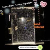 Veilleuse en plastique artisanale OEM, petite lampe de rue, effet de neige qui coule, son de secousse, cadeau pour petite amie, ami, tailles miniatures