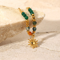 ODM Les Colliers De Haute Qualité Perles Naturelles Or Acier Inoxydable Soleil Pendentifs Pour Collier