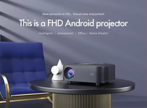 โปรเจคเตอร์โฮมโปรเฟสชั่นแนล 1080p ระบบแอนดรอยด์ 9.0 รองรับแอปในตัว ฉายภาพไร้สาย หน้าจอ LCD ความละเอียด 1080p hd พร้อมระบบปรับค่าคีย์สโตน - Product Image 2