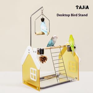 Di alta qualità piccoli uccelli eco-friendly forma a triangolo solido metallo supporto lavabile in ferro arte acciaio inossidabile vassoio pulsante gabbia pappagallo - Product Image 2