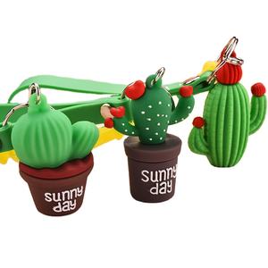 2025 Simulation Mini Potted Keychain Cactus Car Plant Rubber UV Printing Durable Hot Key <b>Ring</b> Gift Jewelry Pendant Wholesale - Product Image 1