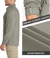 Camisas de Pesca para Hombre, Impermeables, con Botones, Manga Larga, Protección Solar UPF 50+ UV, Secado Rápido, Logotipo Personalizado, Lisas, para Camping y Senderismo