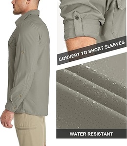 Camisas de Pesca para Hombre, Impermeables, con Botones, Manga Larga, Protección Solar UPF 50+ UV, Secado Rápido, Logotipo Personalizado, para Camping y Senderismo - Product Image 5